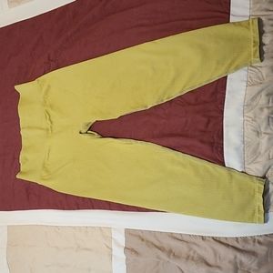 Pink leggings in the color green.